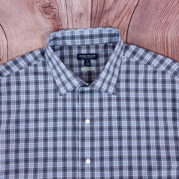 Peter Millar Crown Crafted Mens XL McAlister Performance Poplin Sport Shirt - Picture 3 of 14